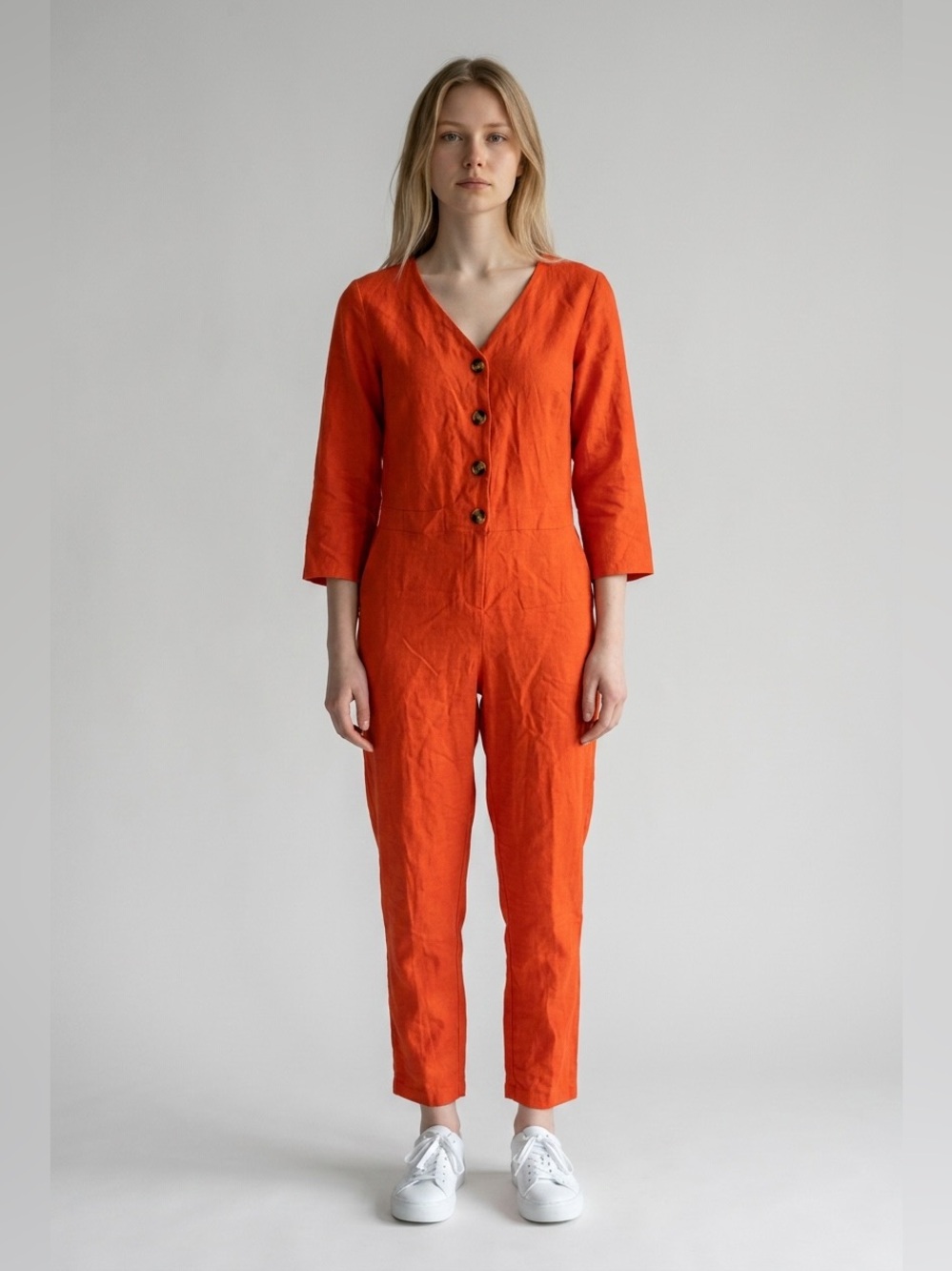 Orange cotton jumpsuit